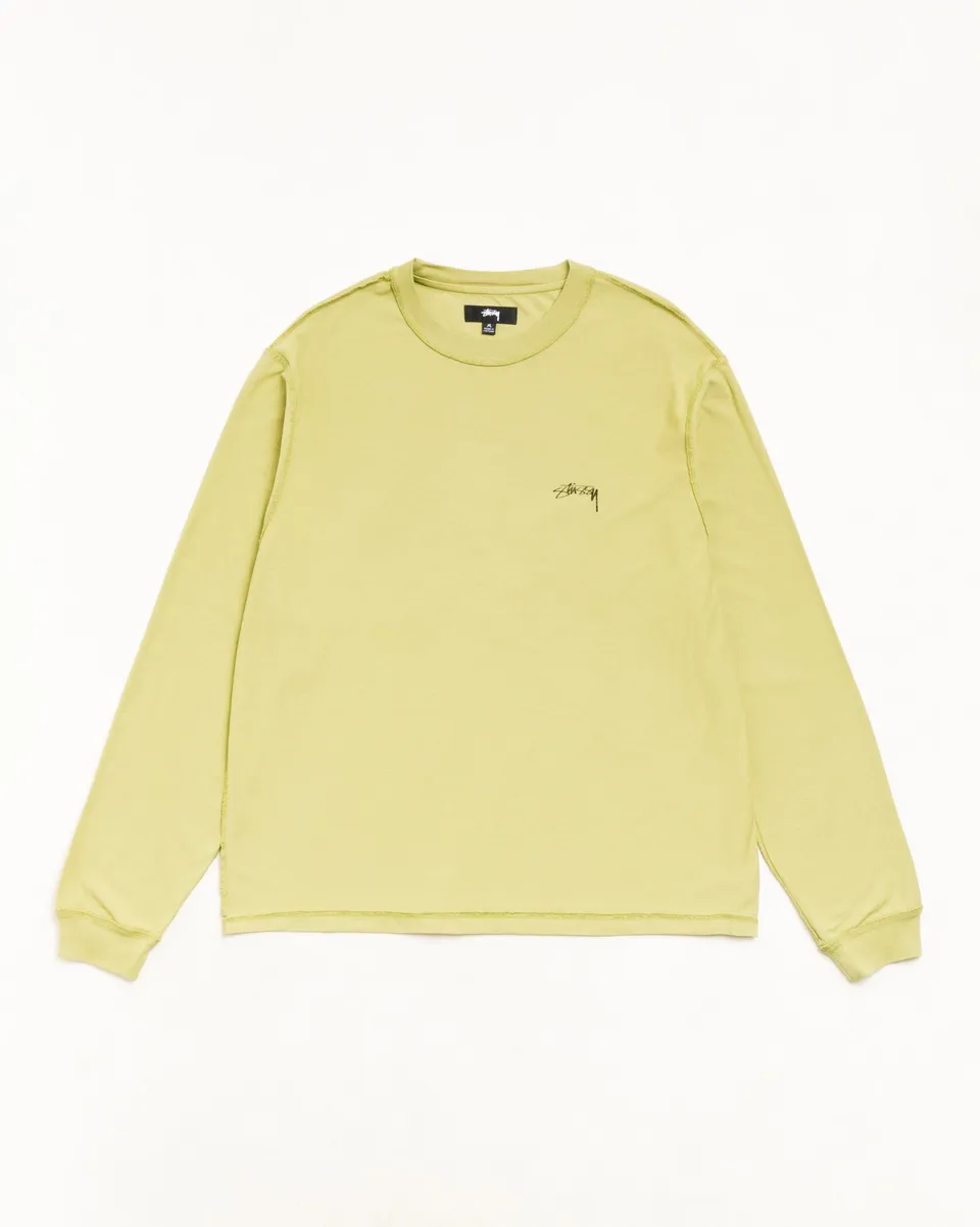 Stussy Lazy LS Tee maglietta manica lunga moss cotone