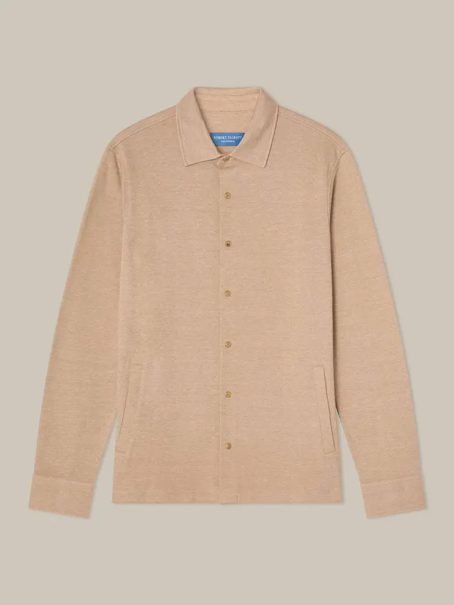 Robert Talbott Walter camicia cotone cashmere cammello