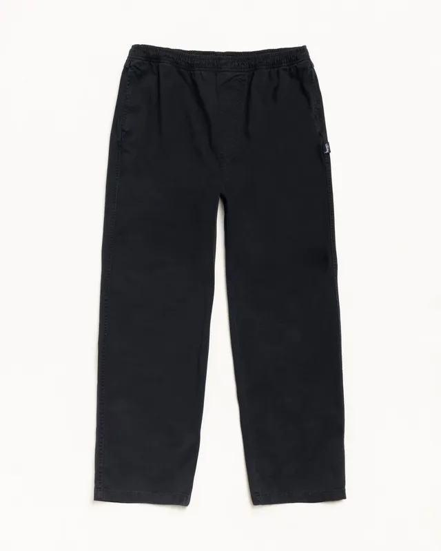 Stussy Beach Pant Cotton Twill pantaloni neri cotone