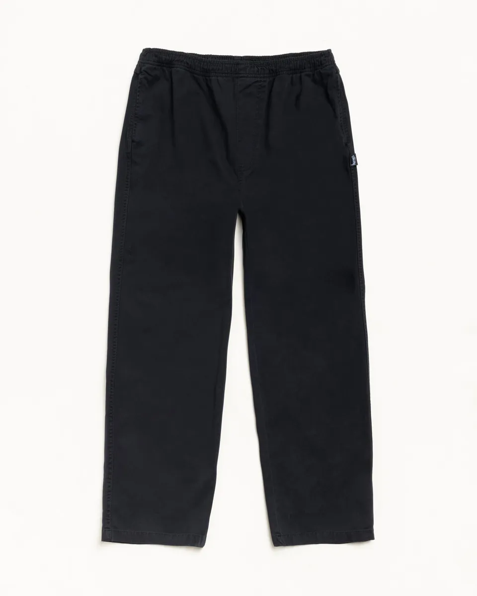 Stussy Beach Pant Cotton Twill pantaloni neri cotone
