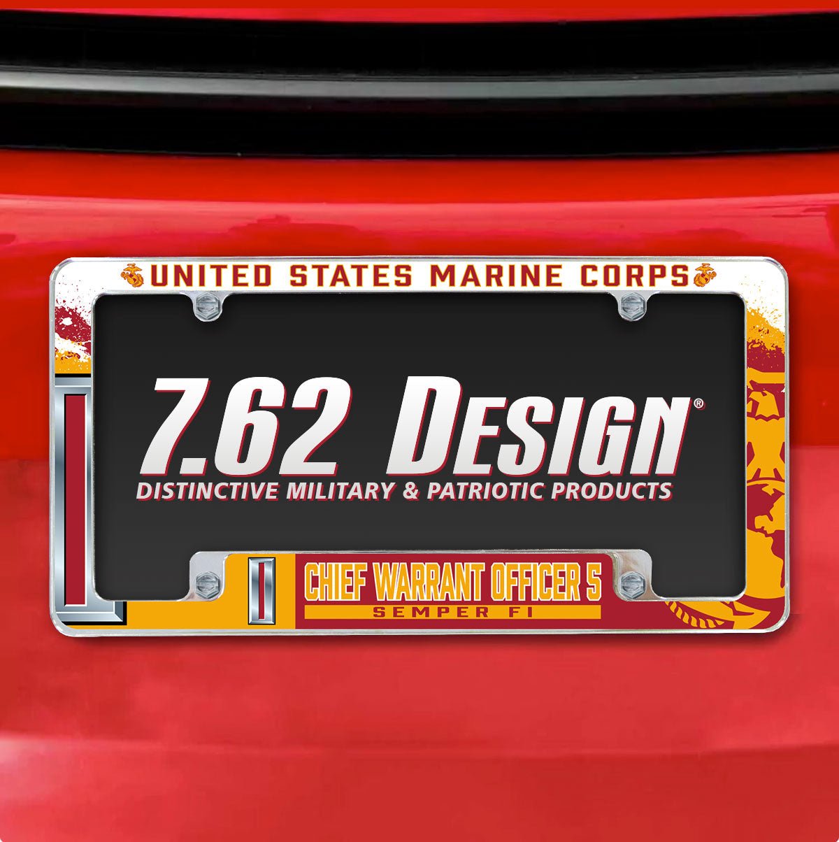 7.62 Design W-5 USMC cornice targa cromata 6x12.25"