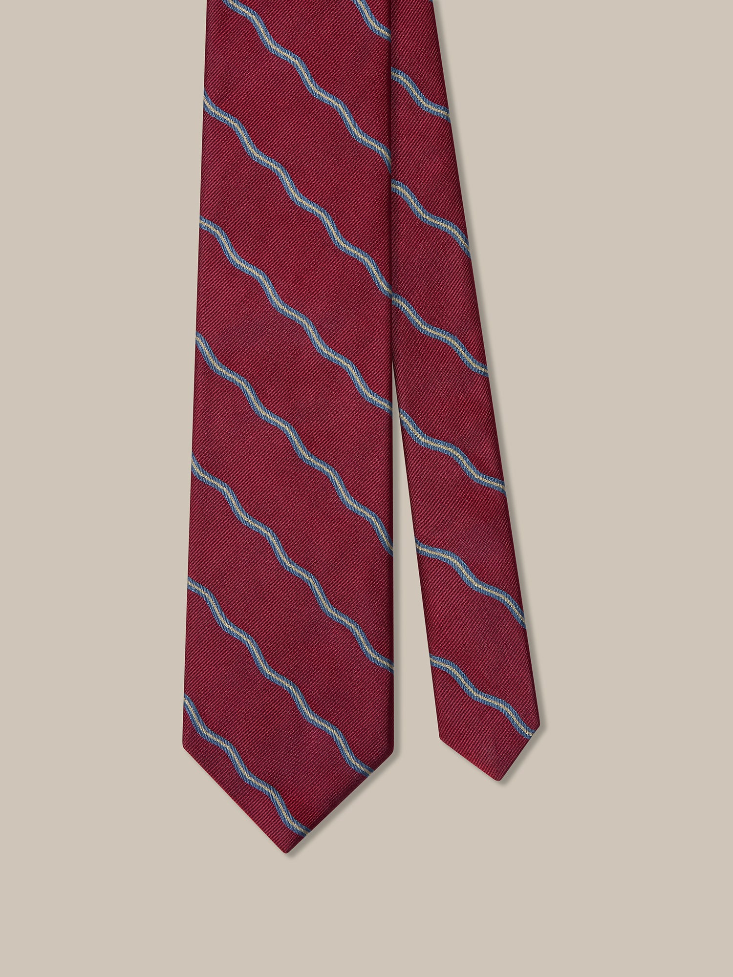 Robert Talbott Robert Curved Stripe Cravatta Seta Vino