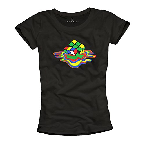 MAKAYA T-Shirt Donna Cube Sheldon maglietta cotone taglia M