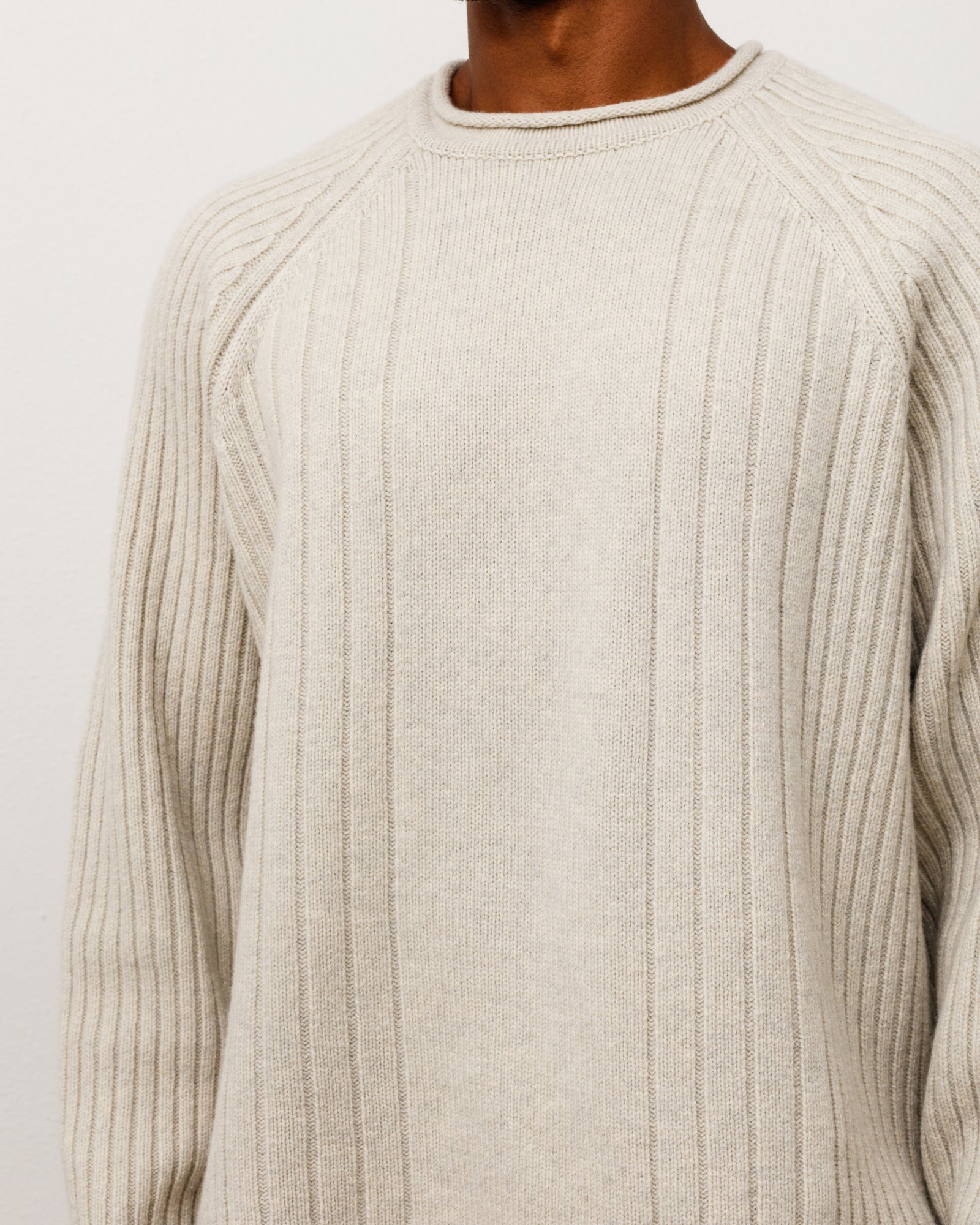 Stussy Knits Merino Roll Neck Sweater maglione Natural lana