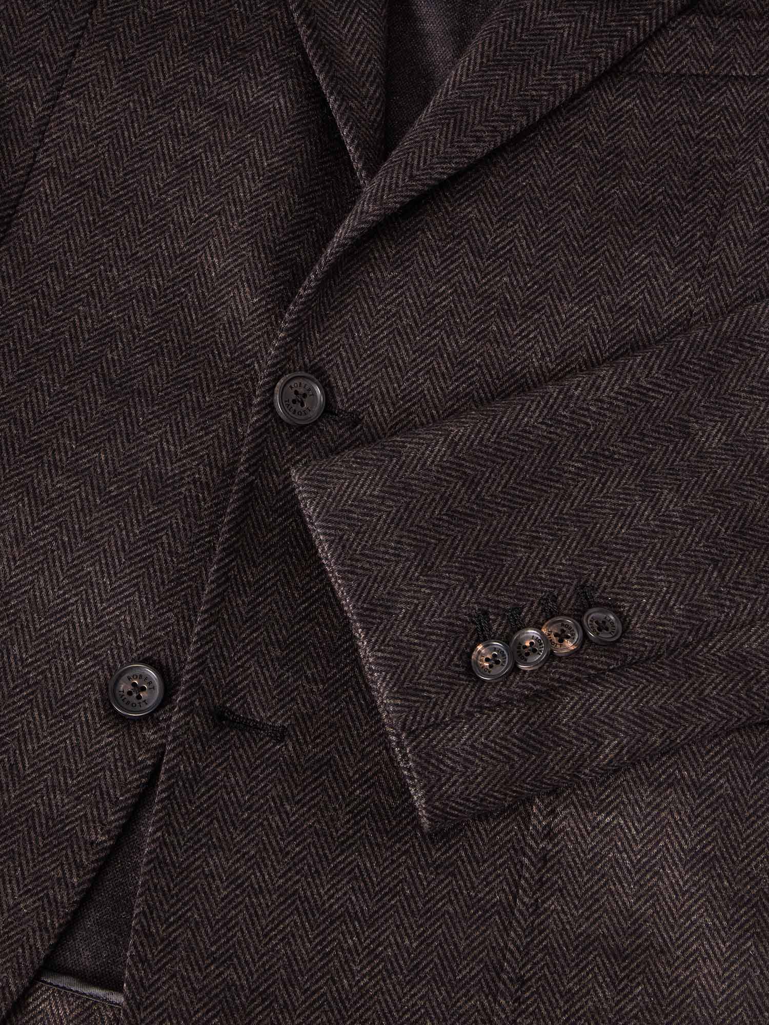 Robert Talbott Wright Blazer Lana Marrone 42 Pied-de-poule