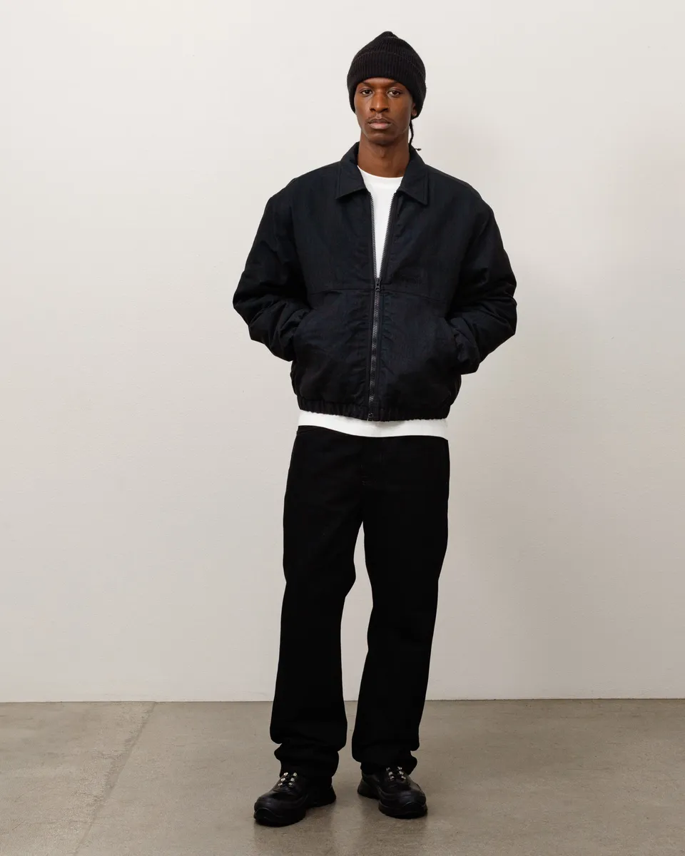 Stussy Nyco Collared Work Jacket giacca nera nylon