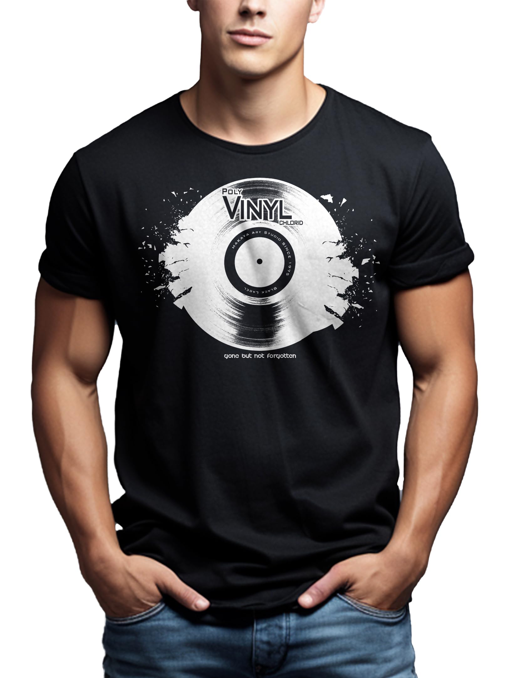 MAKAYA Gone But Not Forgotten T-Shirt Uomo Cotone Nero