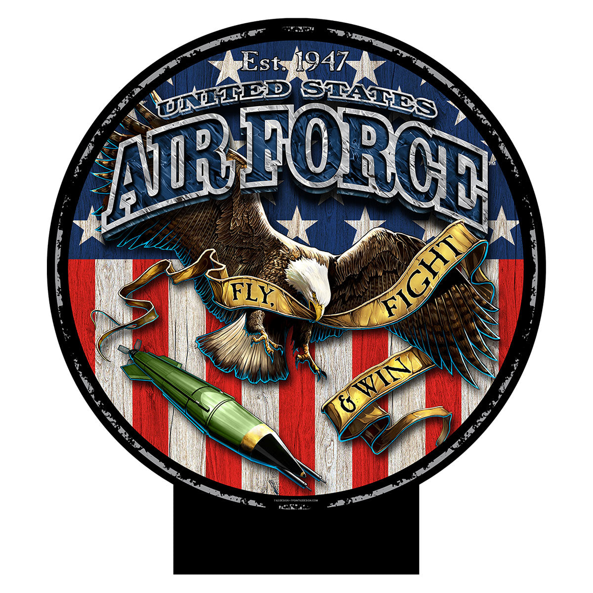 7.62 Design Fighting Eagle cartello giardino 50x50 cm PVC