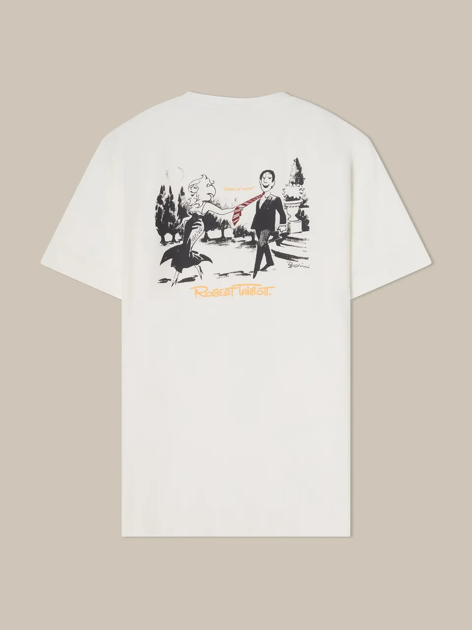 Robert Talbott Graphic Dean Tee T-Shirt Cotone Bianco