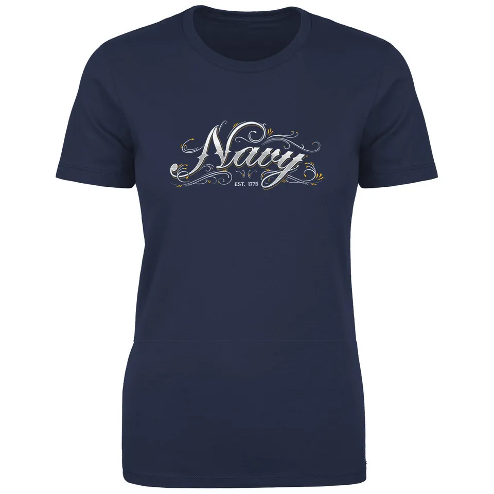 7.62 Design US Navy Ornate t-shirt donna cotone blu navy