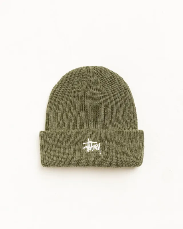 Stussy Basic Cuff Beanie berretto verde oliva taglia unica