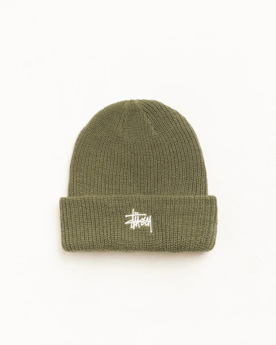 Stussy Basic Cuff Beanie berretto verde oliva taglia unica
