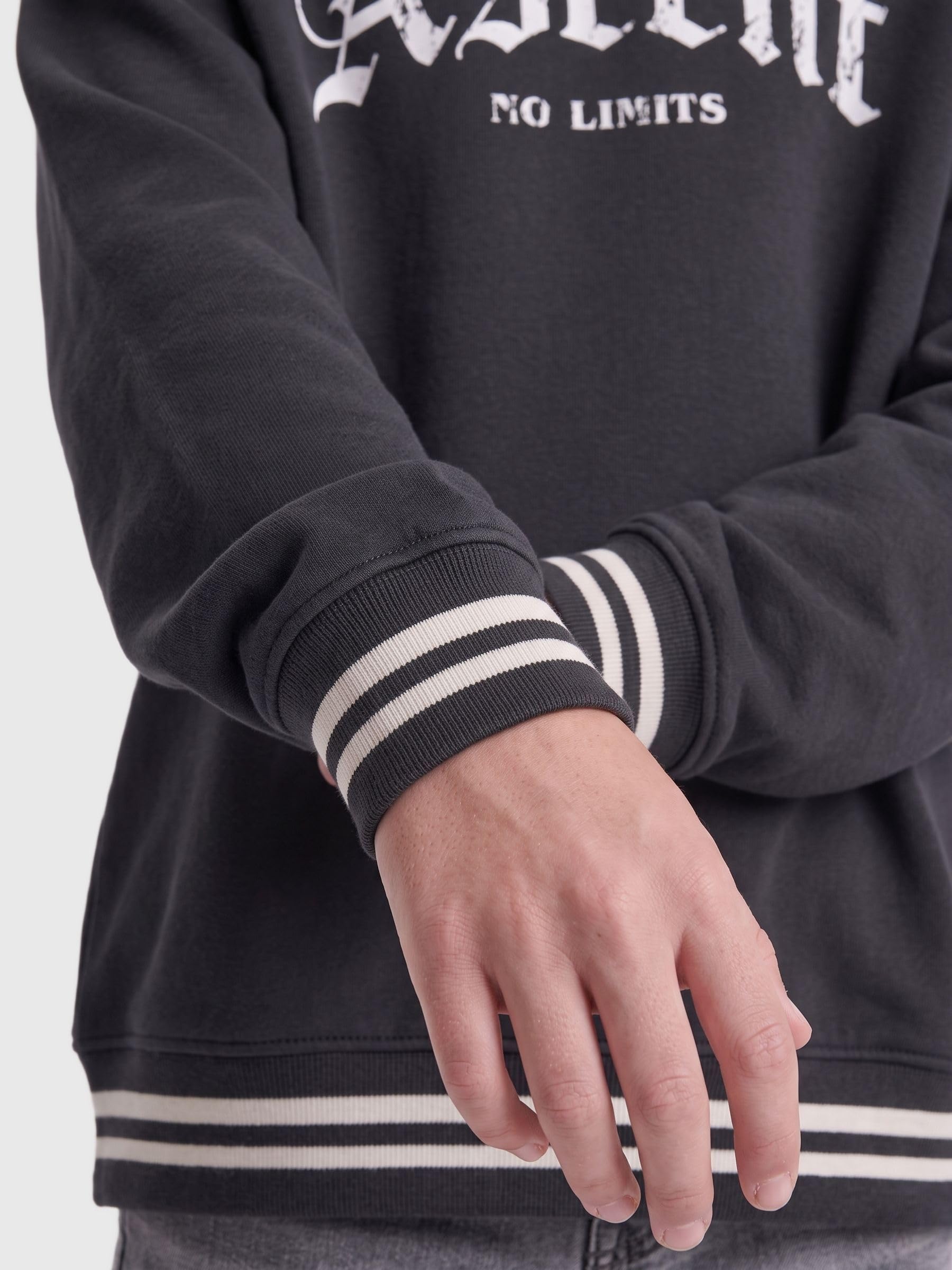 Only & Sons felpa uomo nera 158-164 felpa girocollo cotone