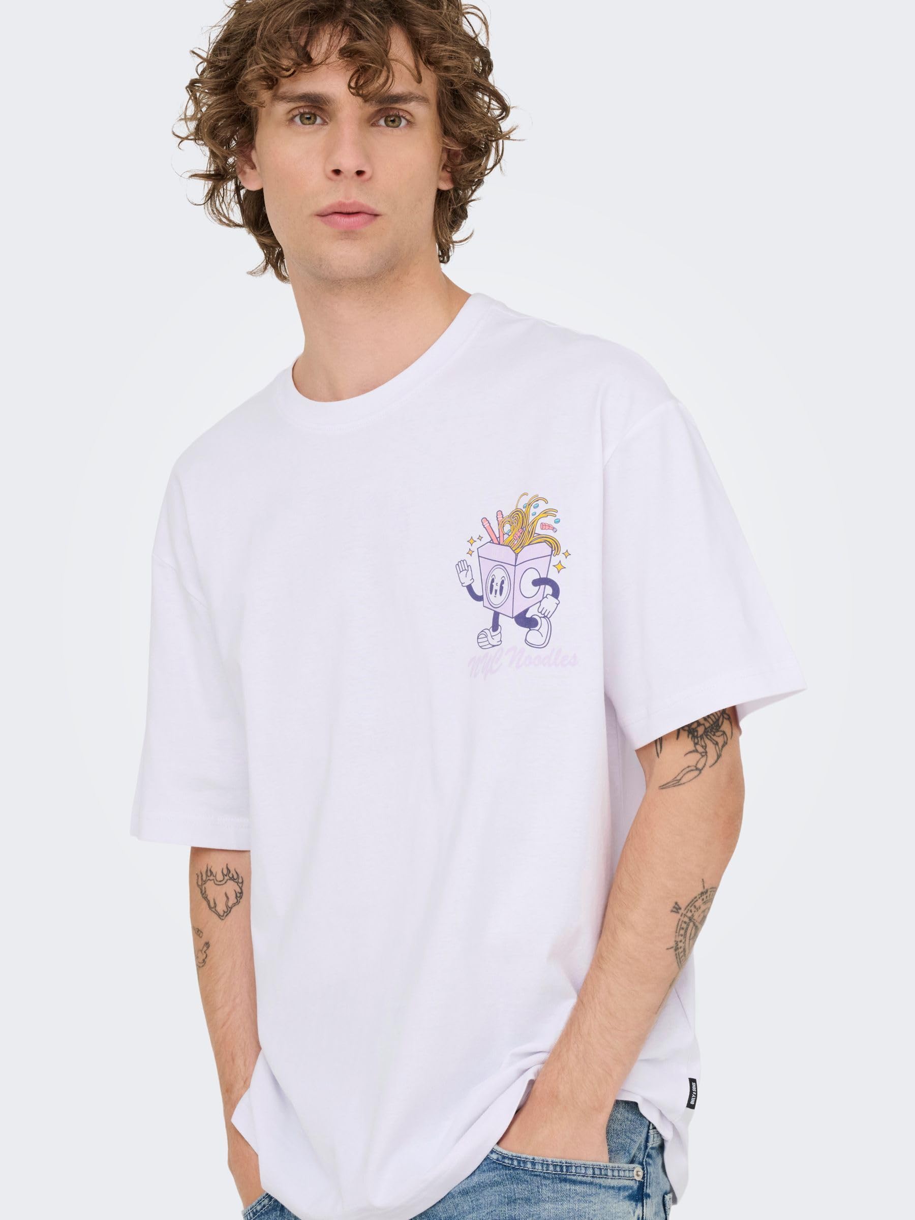 Only & Sons Onsfrank T-Shirt Uomo L Bright White Cotone