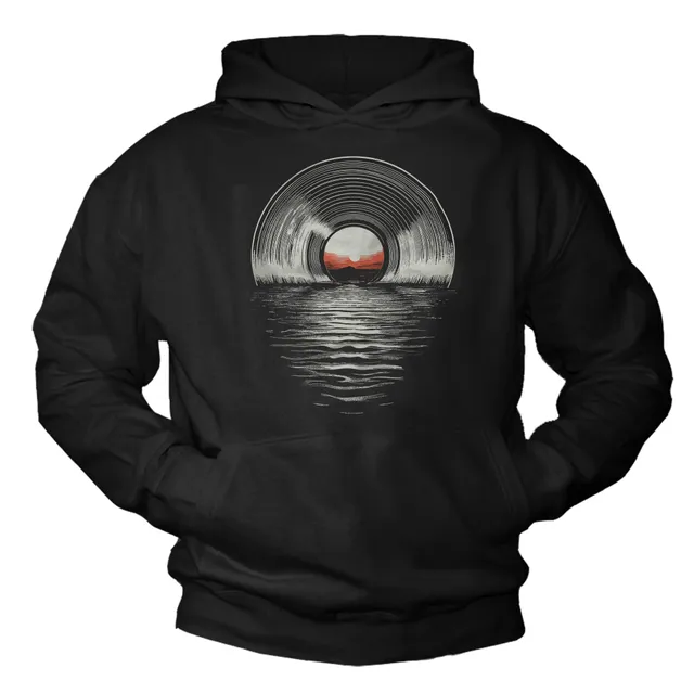 MAKAYA Vinile DJ felpa con cappuccio uomo taglia M cotone
