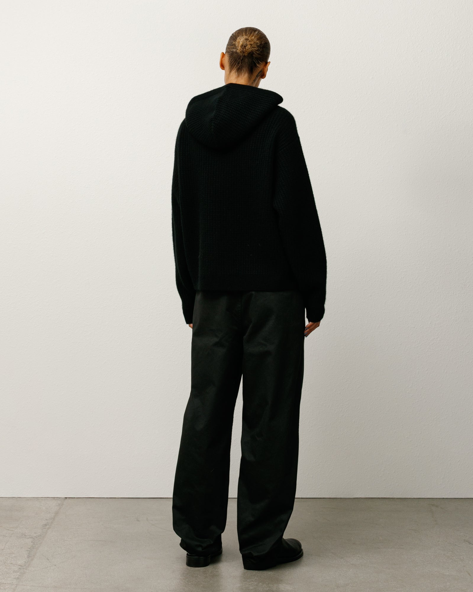 Stussy Waffle Cashmere Zip Hood maglione black cachemire