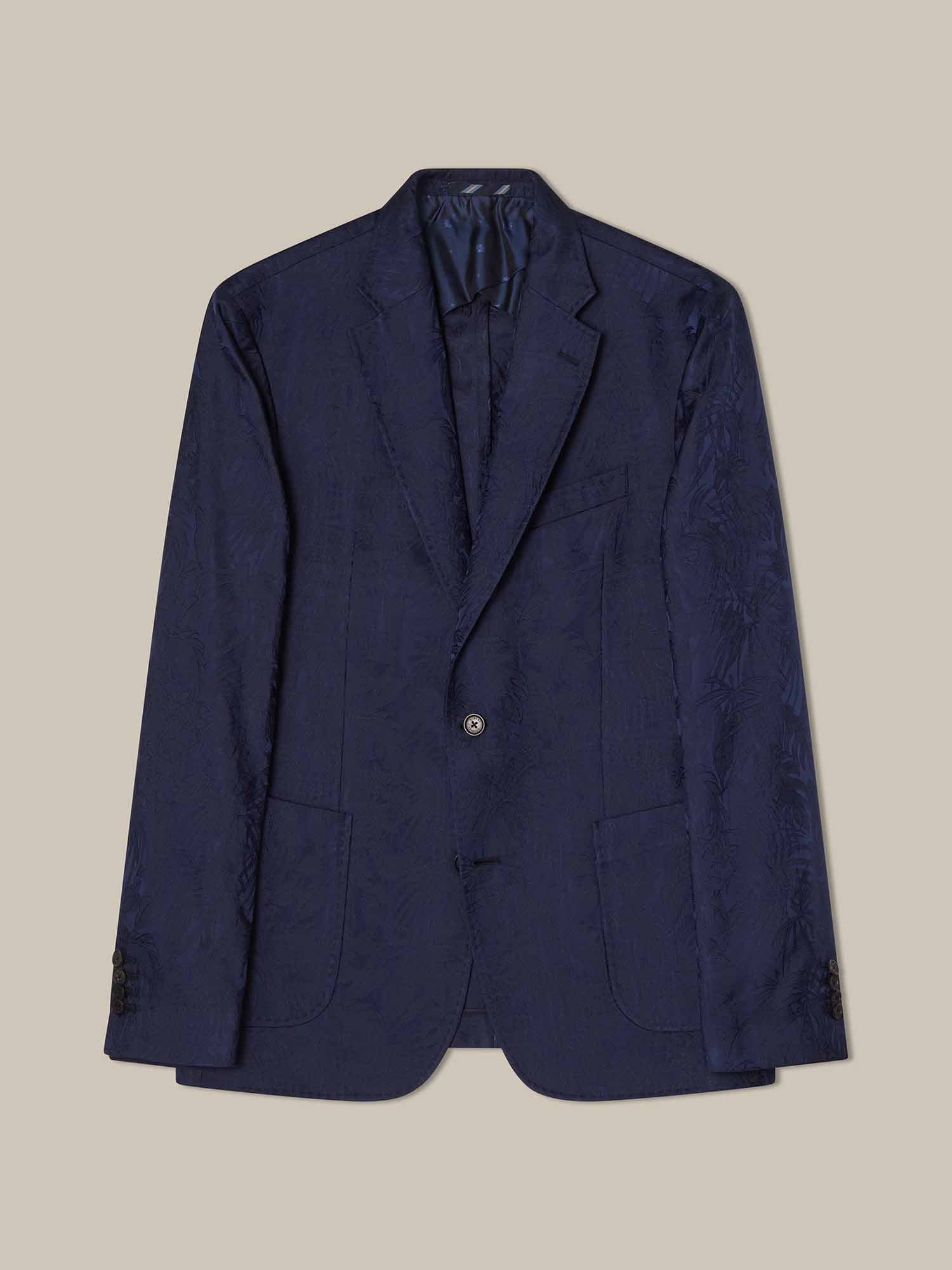 Robert Talbott Wright Blazer Seta Blu Notte 42