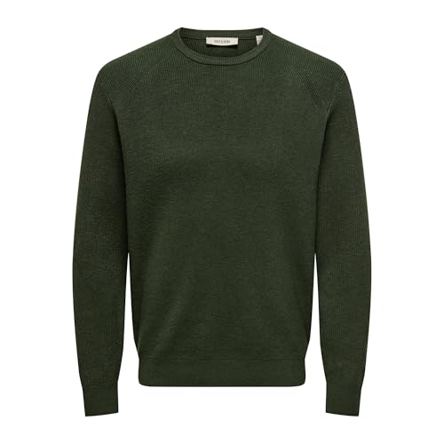 Only & Sons Alfi Knit Camp maglione uomo verde scuro