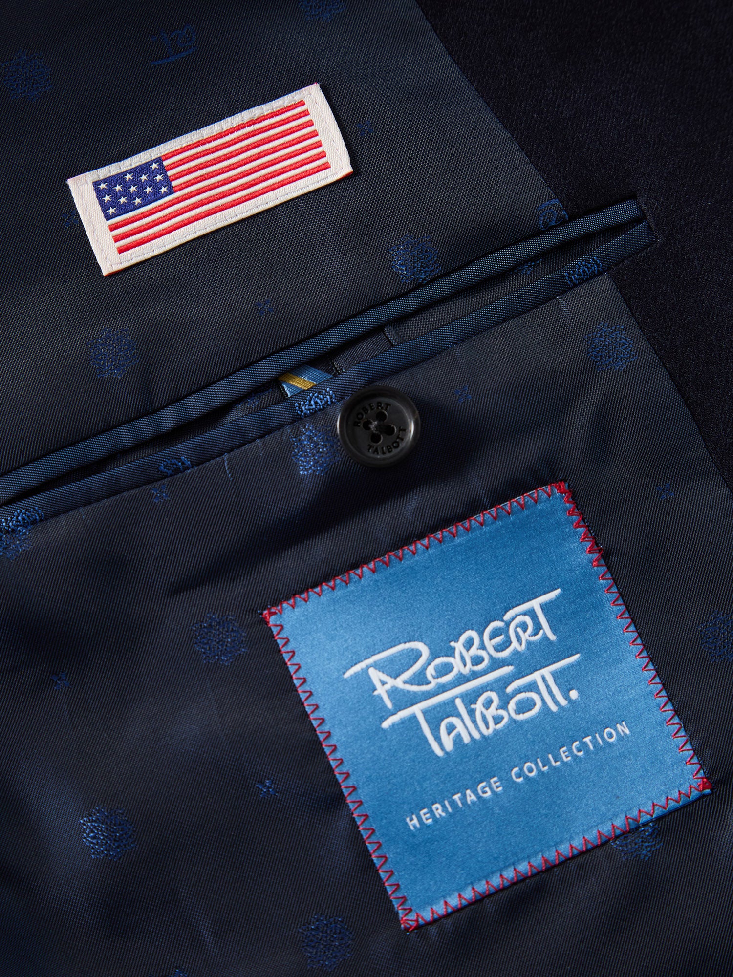 Robert Talbott Howell blazer doppiopetto lana blu navy