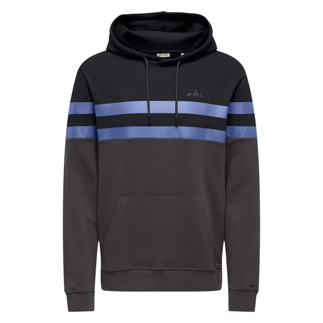 Only & Sons Thor Reg felpa cappuccio uomo nero cotone