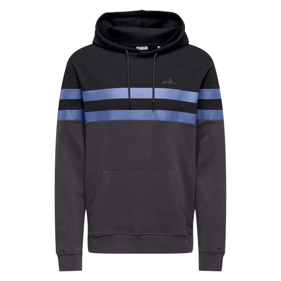 Only & Sons Thor Reg felpa cappuccio uomo nero cotone