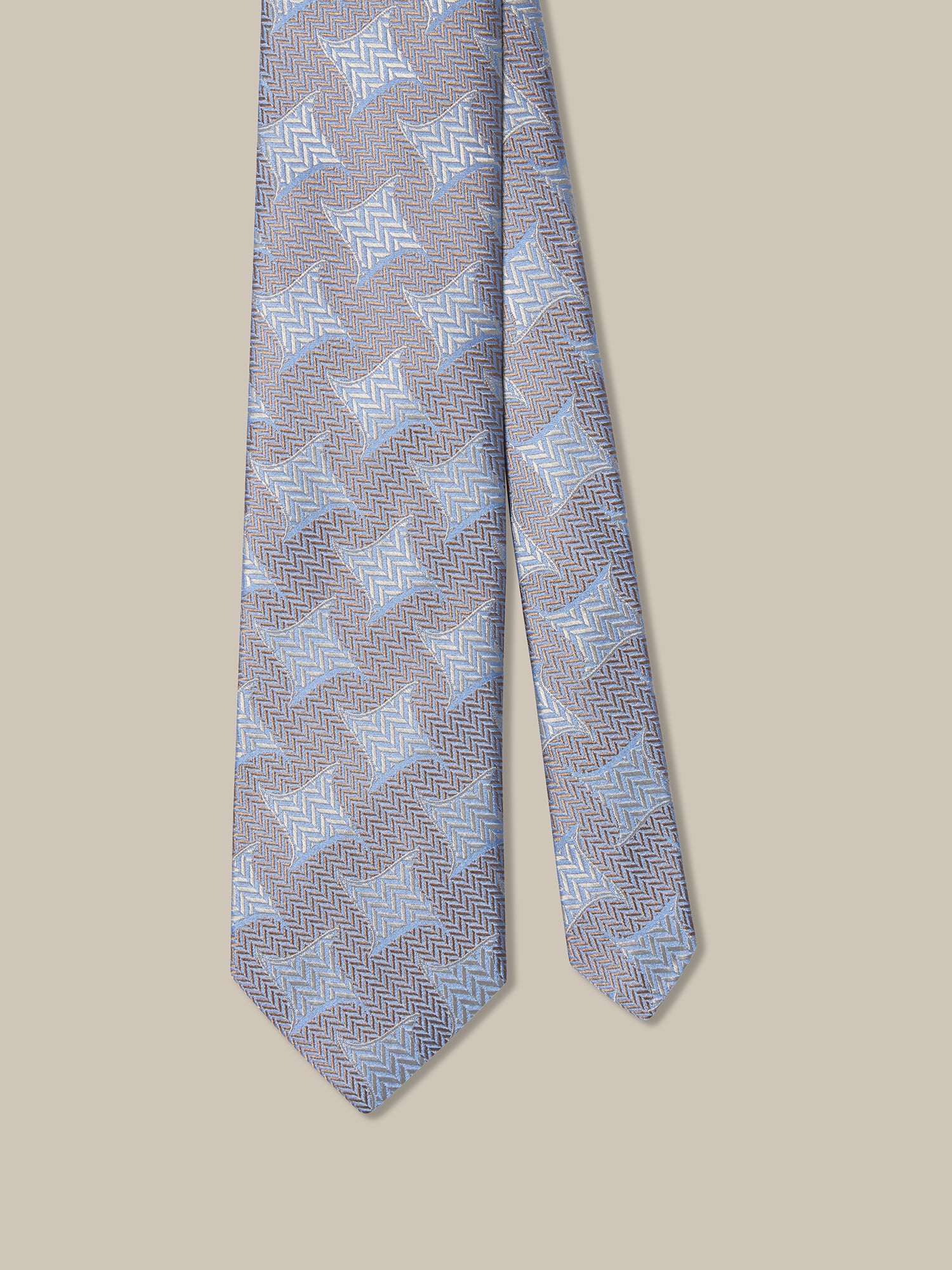 Robert Talbott Robert Chevron Star cravatta seta azzurra REG