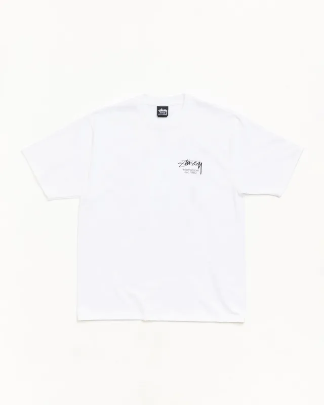 Stussy Tees T-Shirt Dice Clock Bianca in Cotone