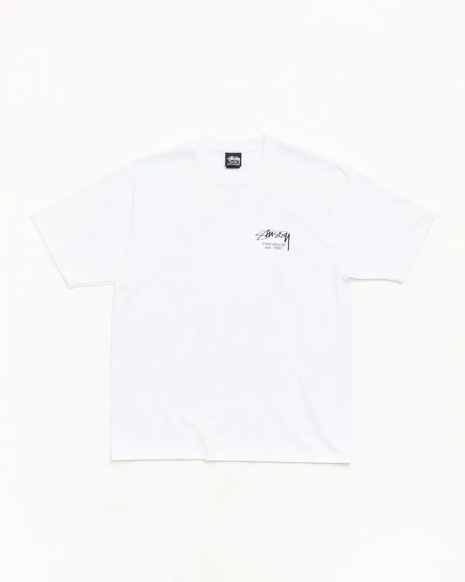 Stussy Tees T-Shirt Dice Clock Bianca in Cotone