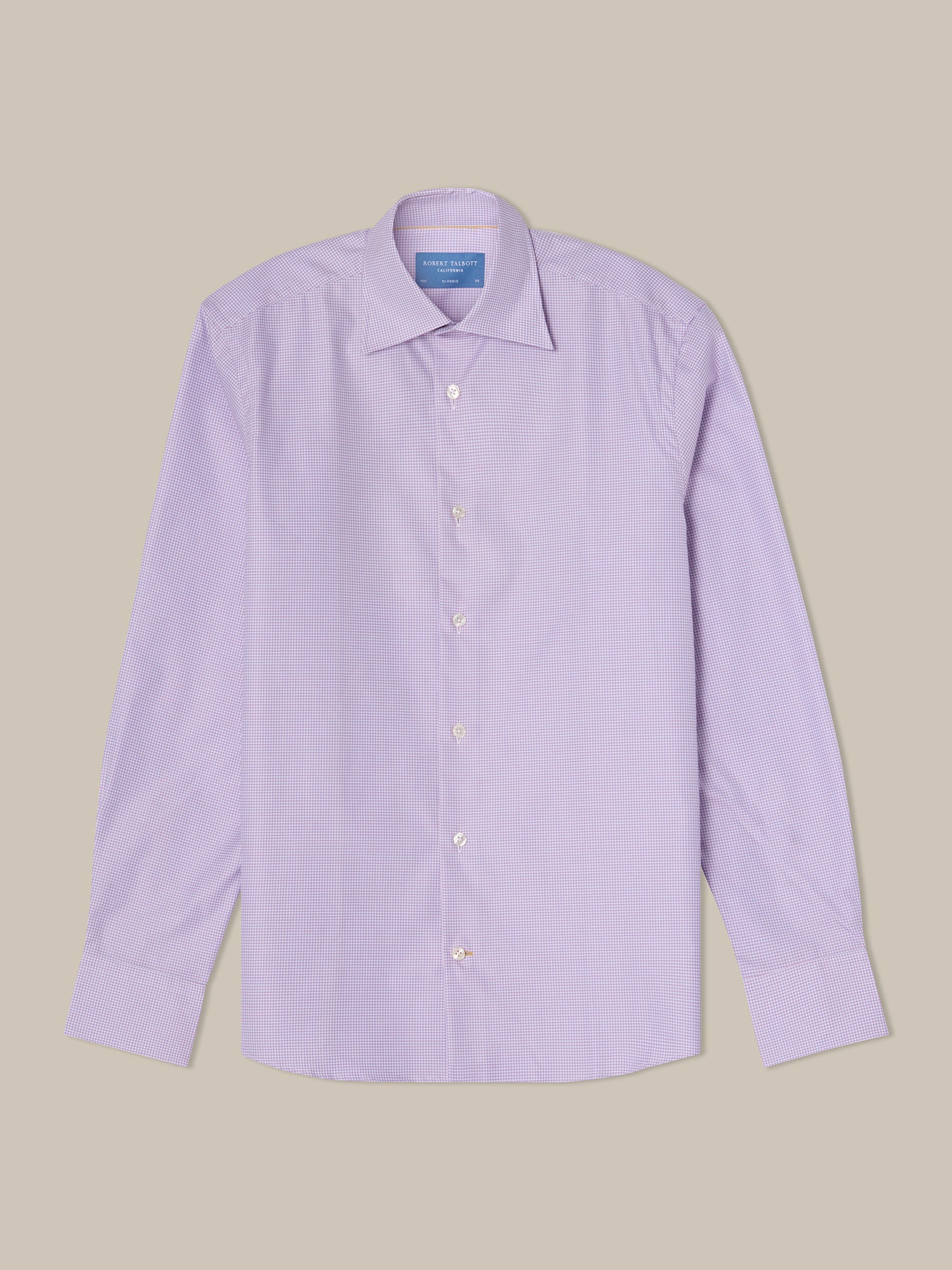 Robert Talbott Madison Check camicia uomo popeline rosa