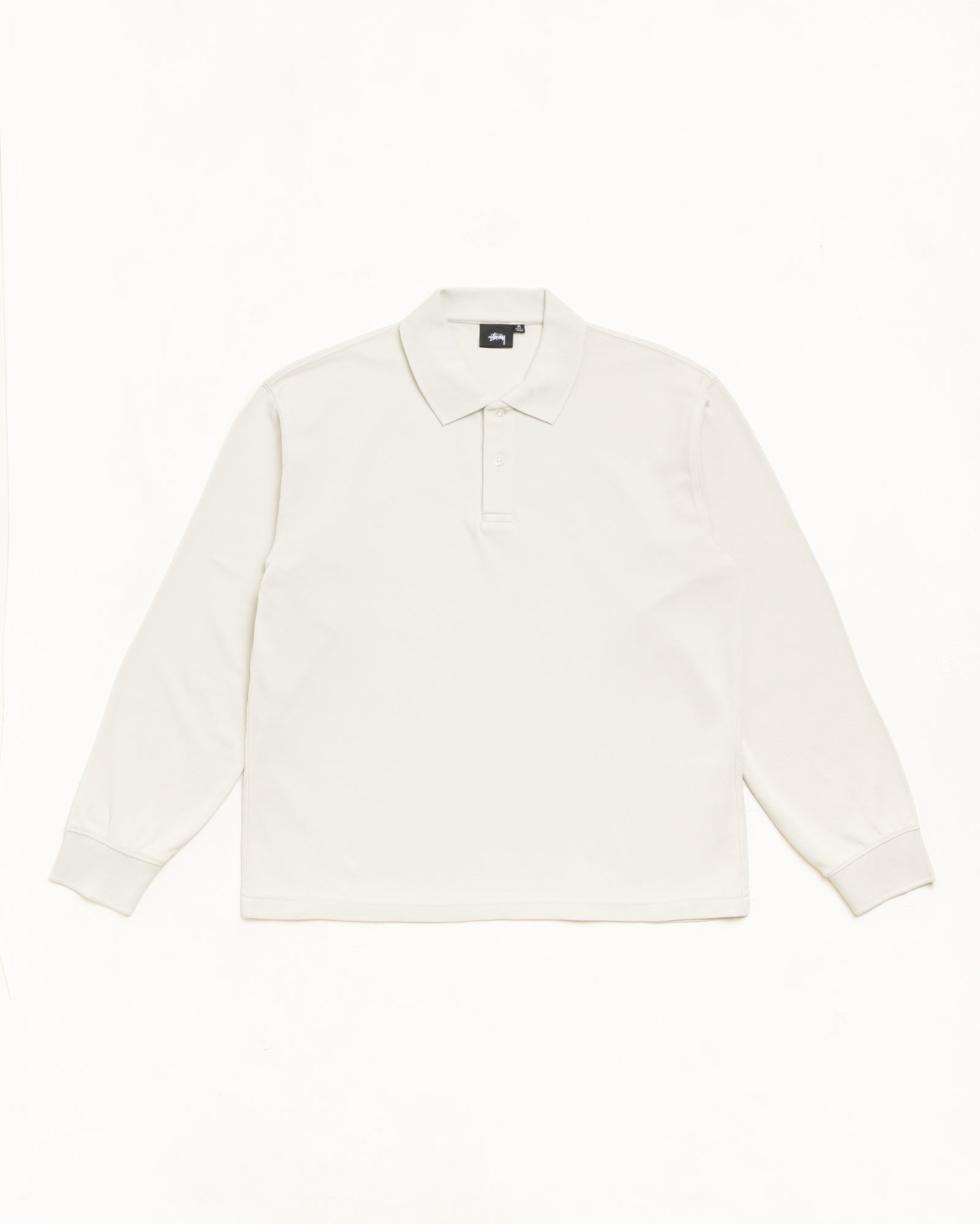 Stussy Classic Pique polo Bone manica lunga cotone