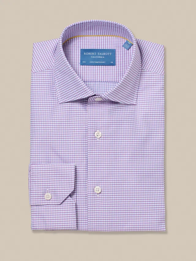 Robert Talbott Reynolds Check Twill Camicia Raspberry Quadri