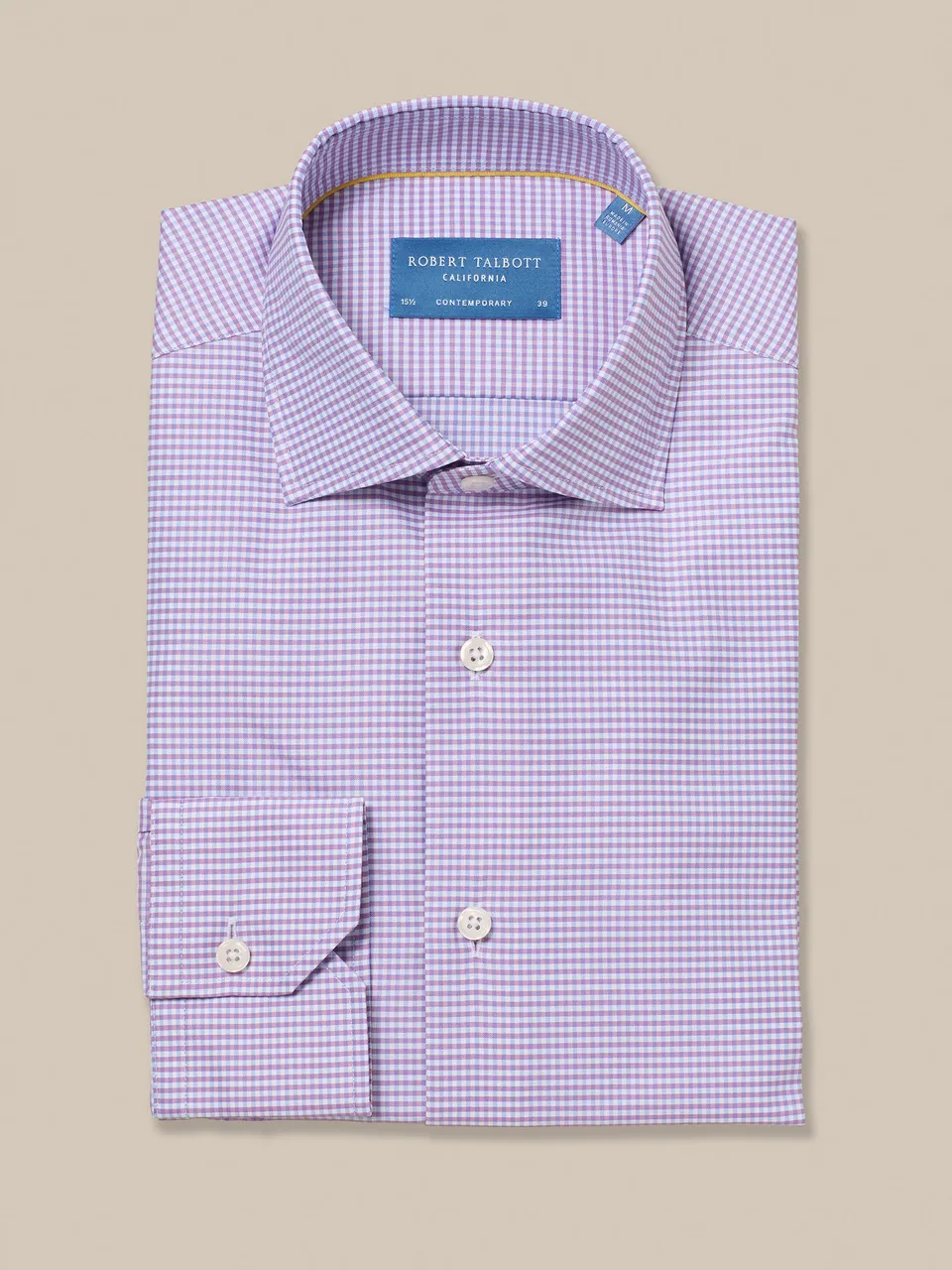 Robert Talbott Reynolds Check Twill Camicia Raspberry Quadri