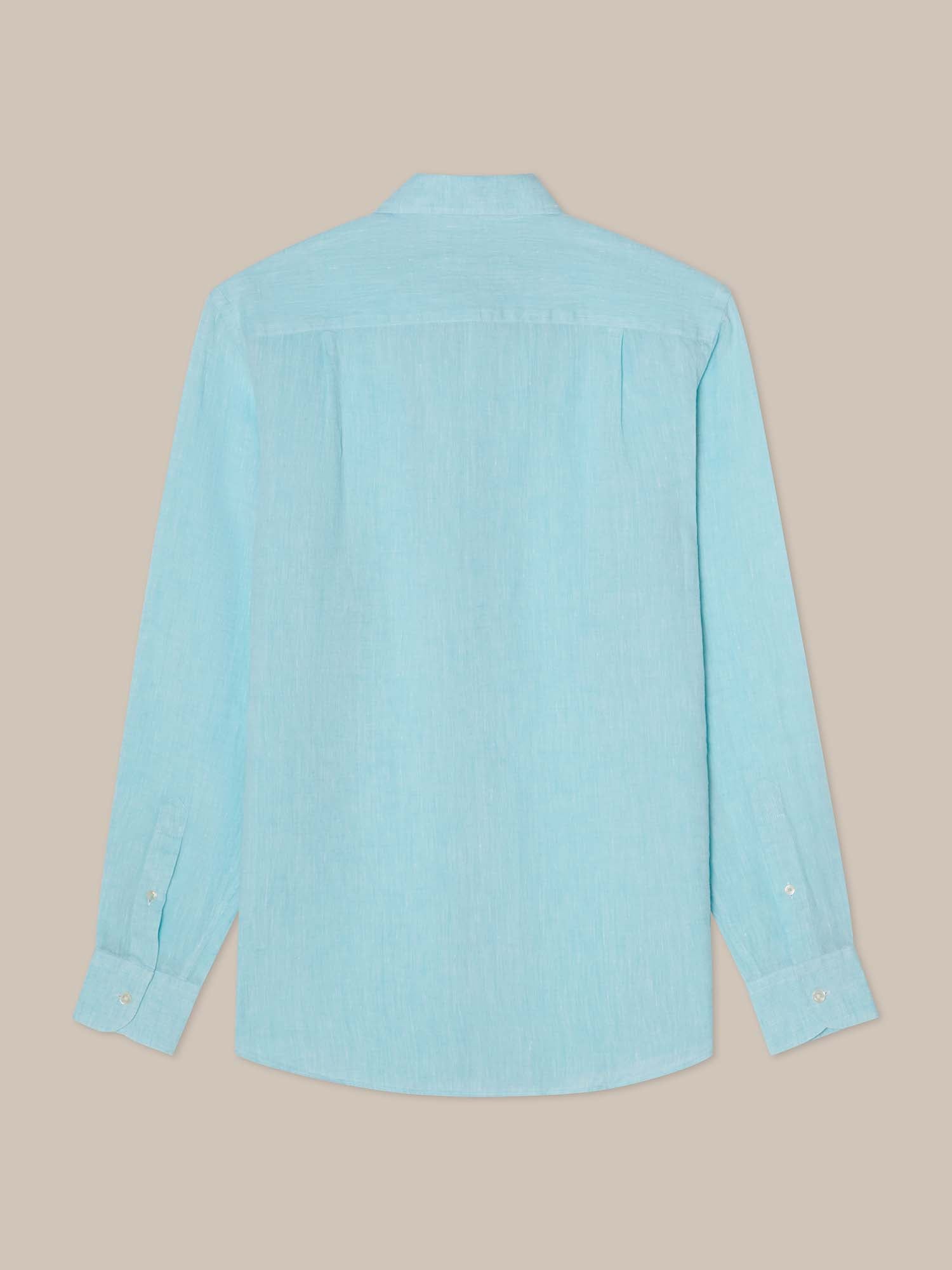 Robert Talbott Morgan Linen camicia lino aqua