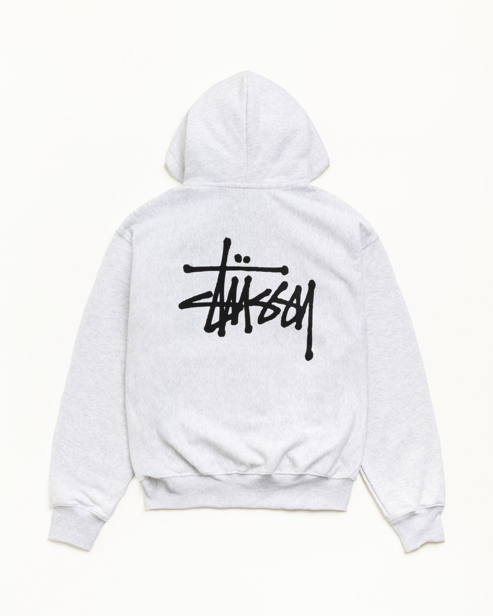 Stussy Basic Zip Hoodie felpa zip Ash Heather grigia