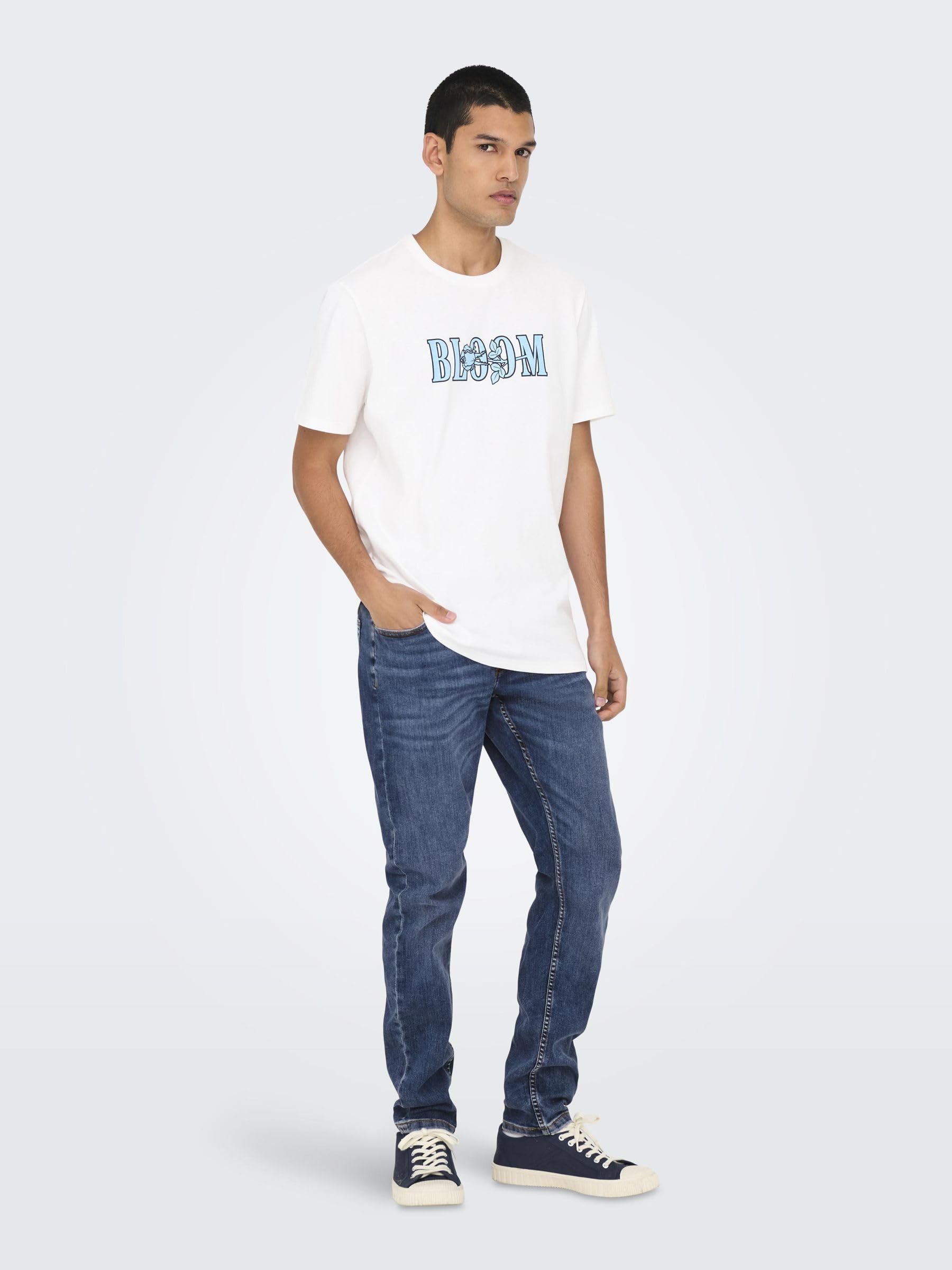ONLY & SONS WARP Skinny Jeans uomo 28W/32L blu denim