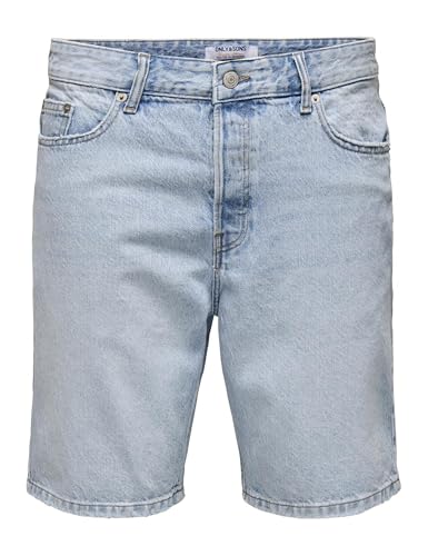 Only & Sons Onsedge Mid Waist Shorts Jeans Uomo XL Blu