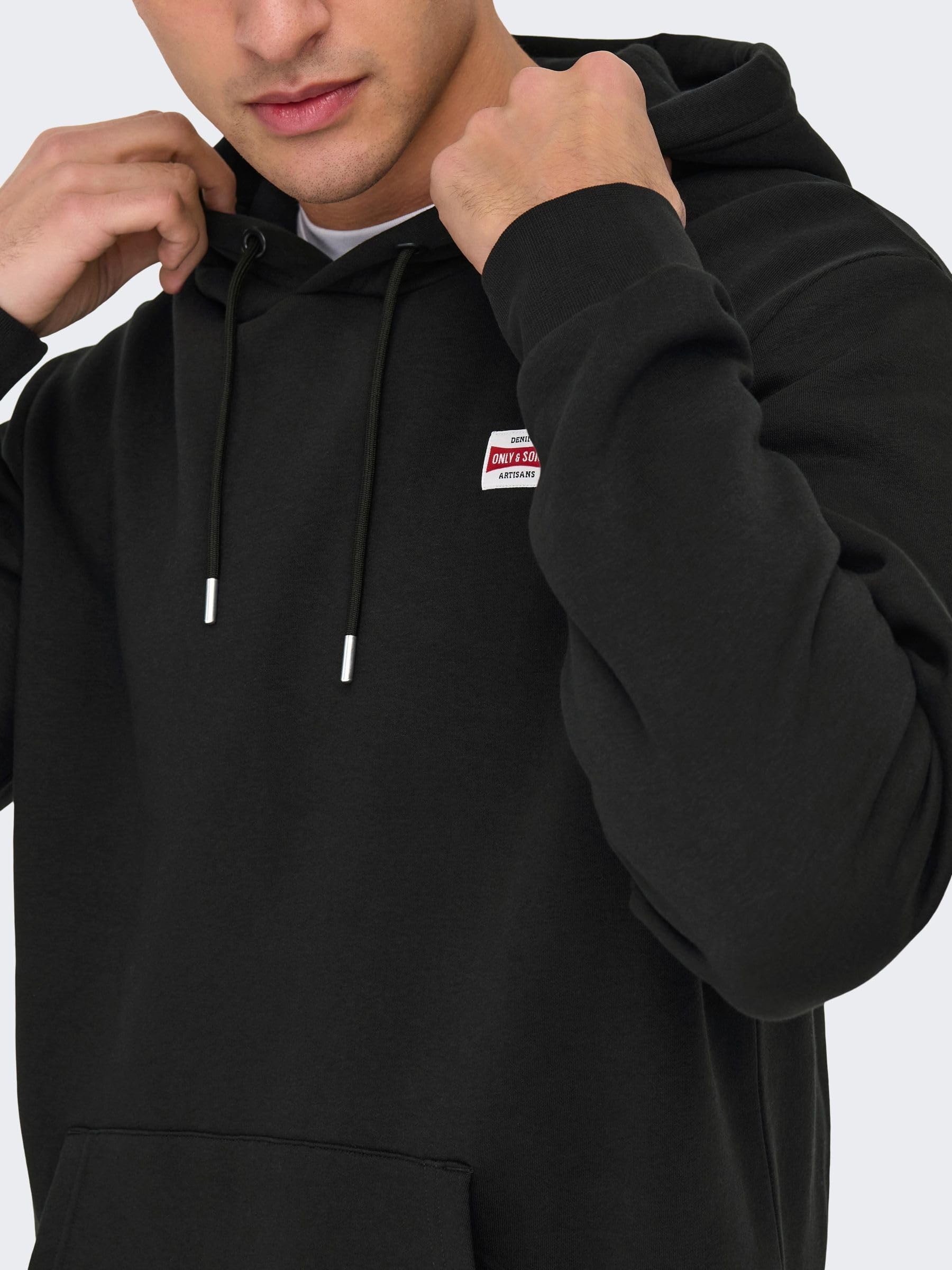 Only & Sons Onsdawson Felpa uomo Jet Black cappuccio