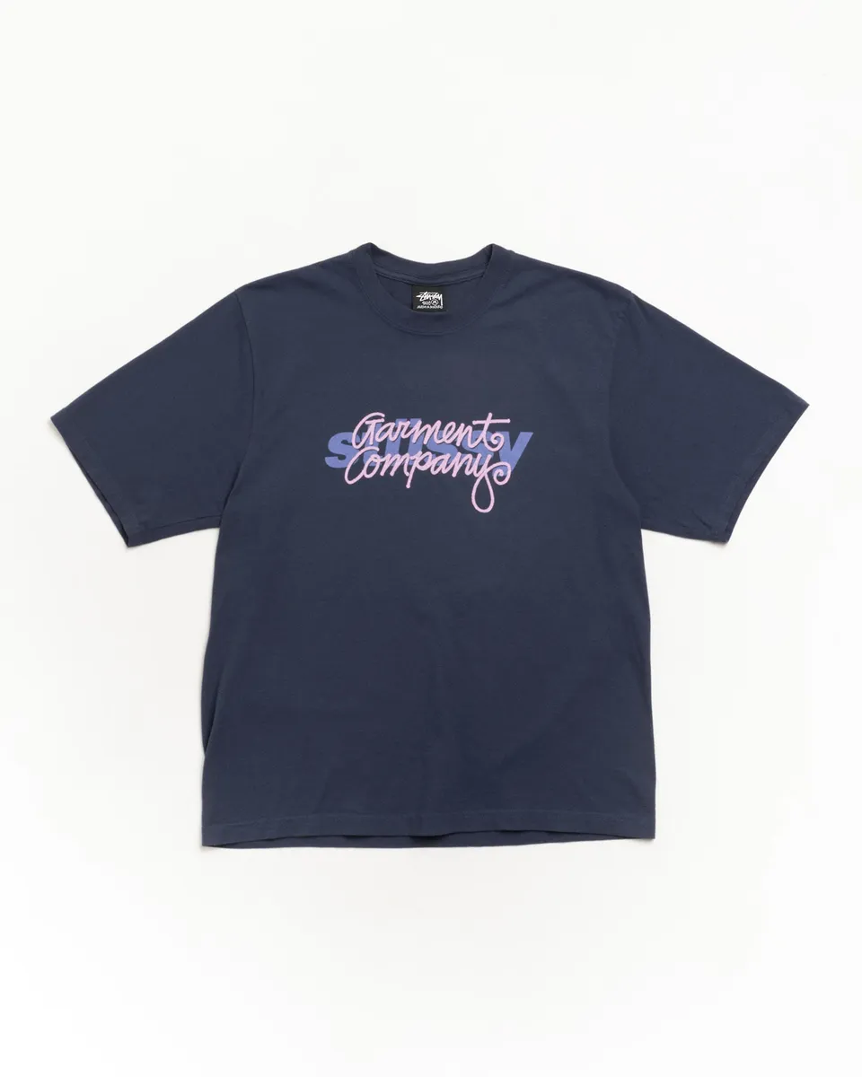 Stussy Garment Co Tee Pigment Dyed t-shirt Midnight cotone