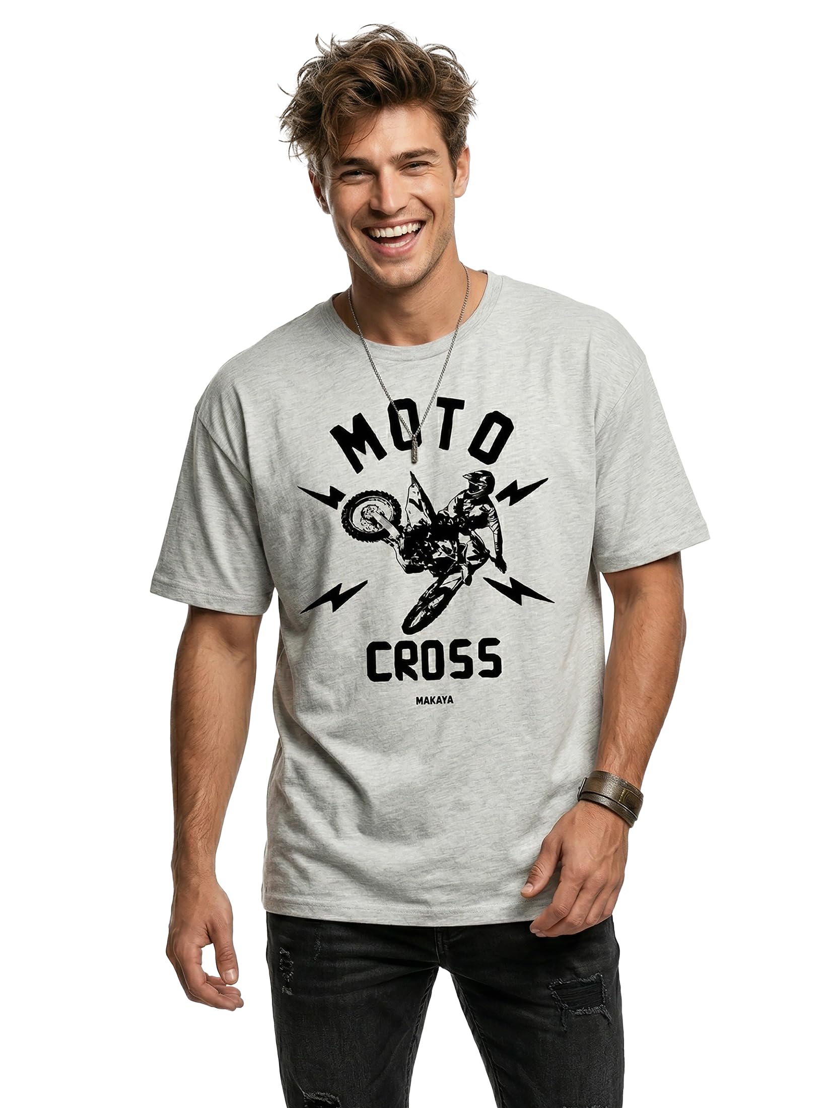 Makaya Moto Cross Enduro T-Shirt Uomo Cotone L