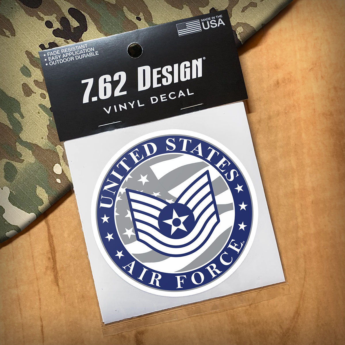 7.62 Design Automotive US Air Force E-6 decal 3.5" vinile