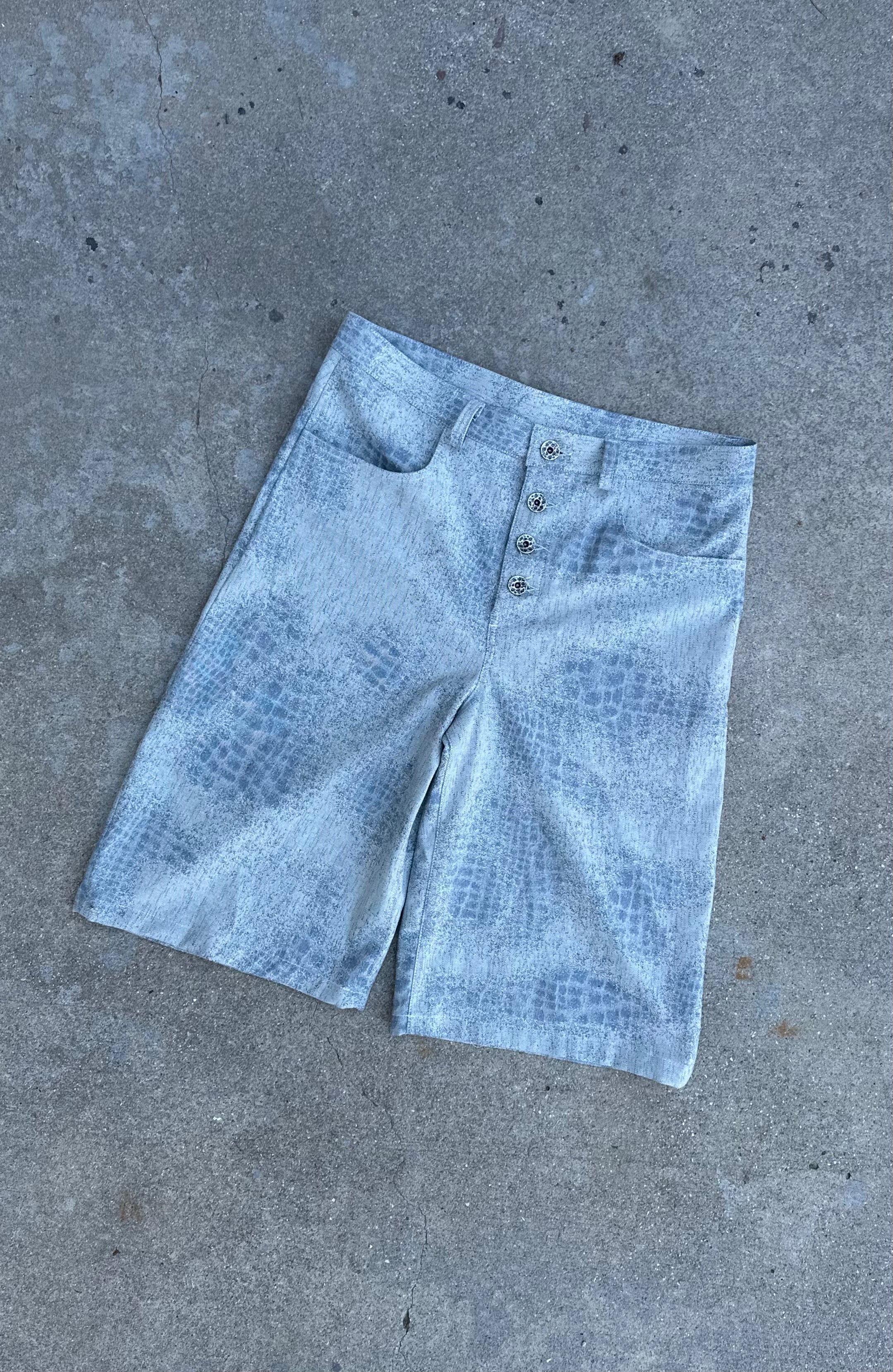 Tiat blue de sang Laser denim jorts bermuda blu