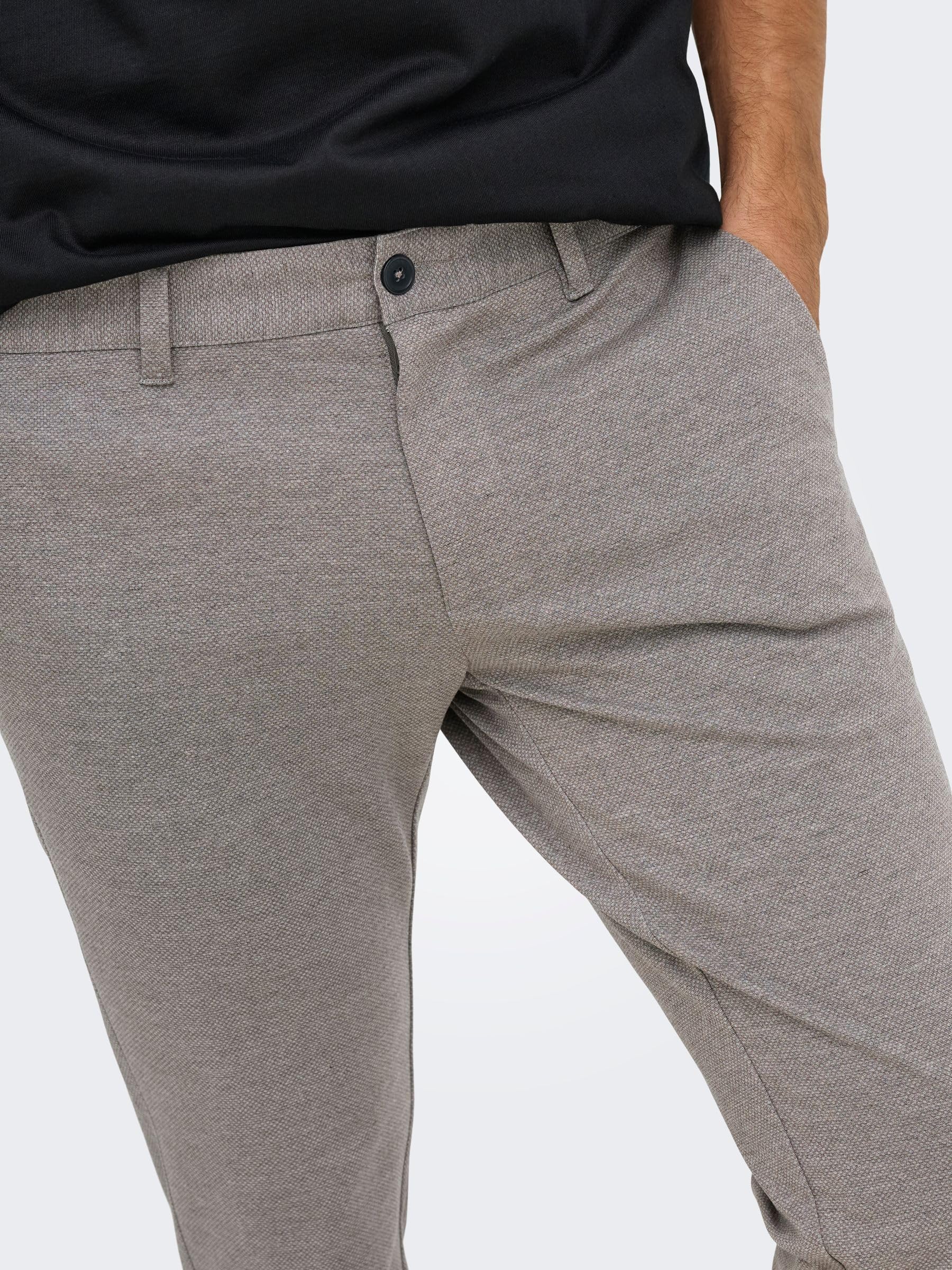 Only & Sons Onsmark Pantaloni Chino Uomo Tapered Nero 34/32