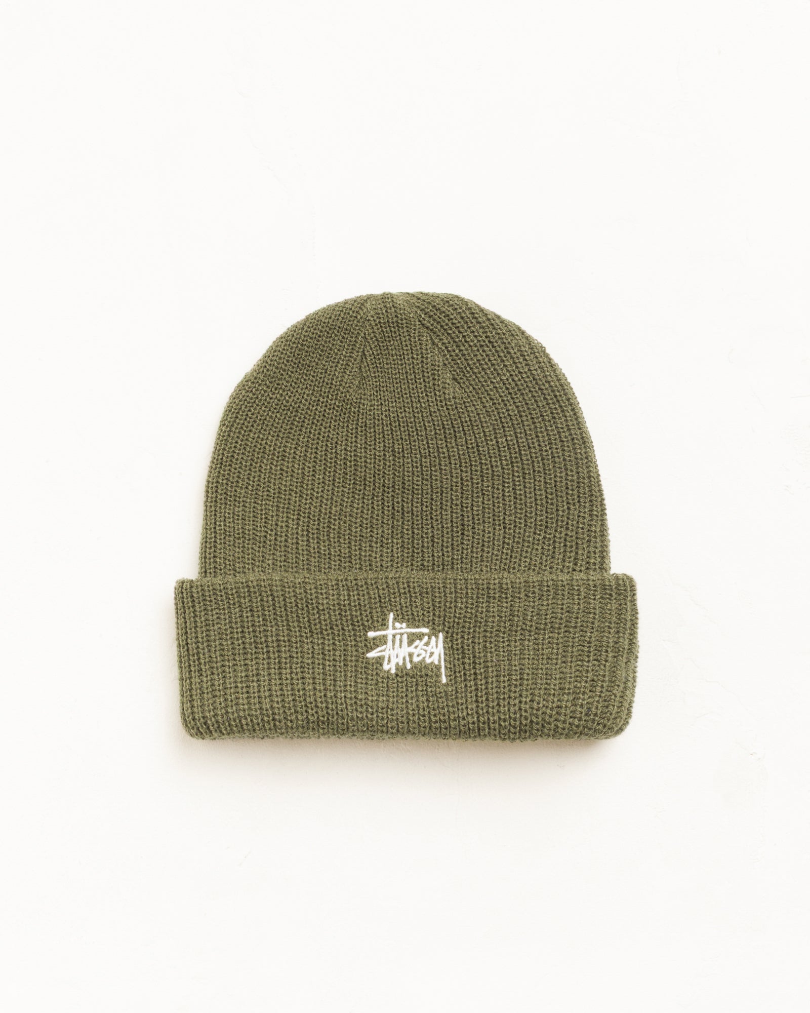 Stussy Basic Cuff Beanie berretto verde oliva taglia unica