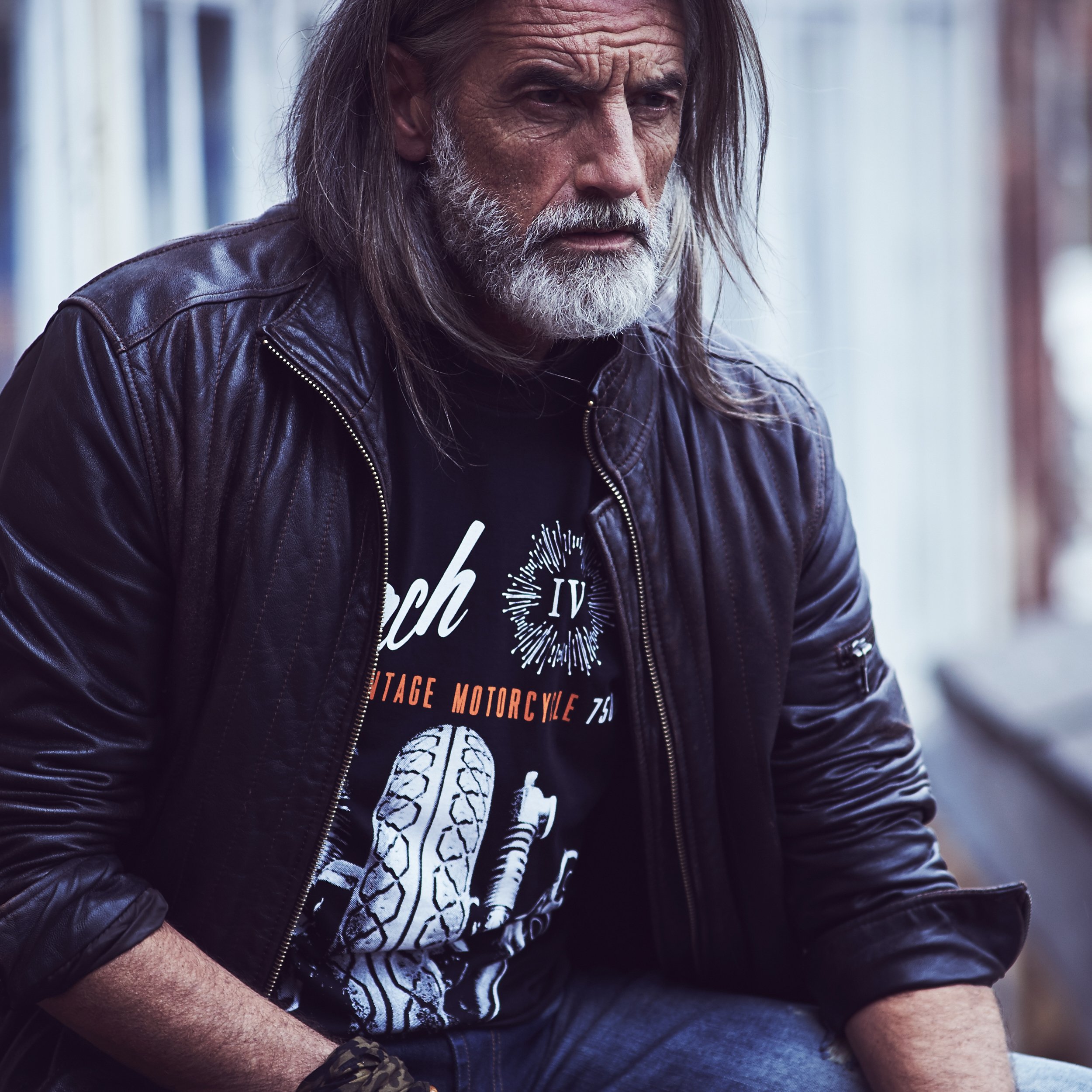 Makaya T-Shirt Uomo Moto Vintage Mach 4 Maglietta Cotone Nero
