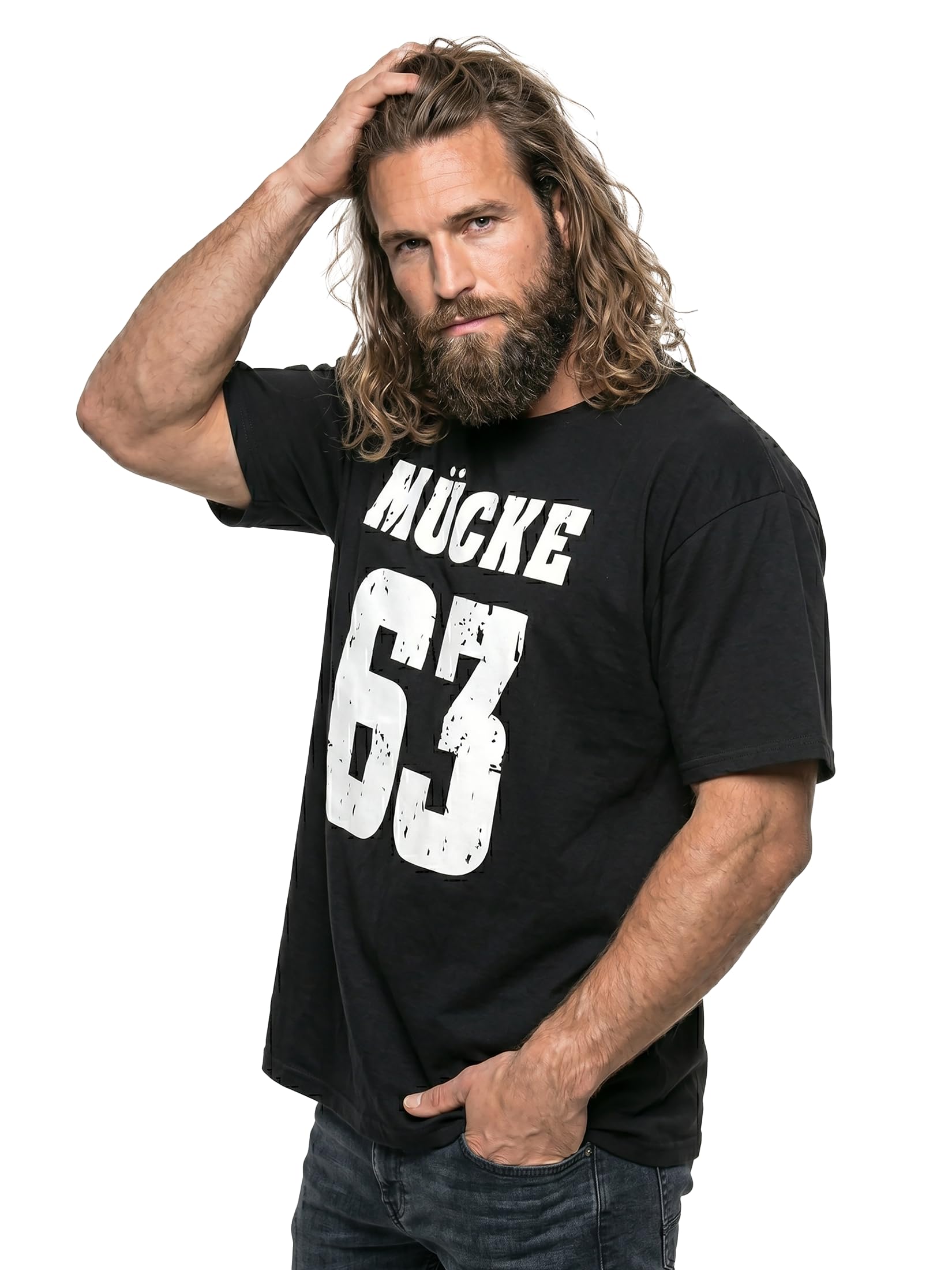 Makaya Mücke 63 Bulldozer T-Shirt Uomo Cotone Nera