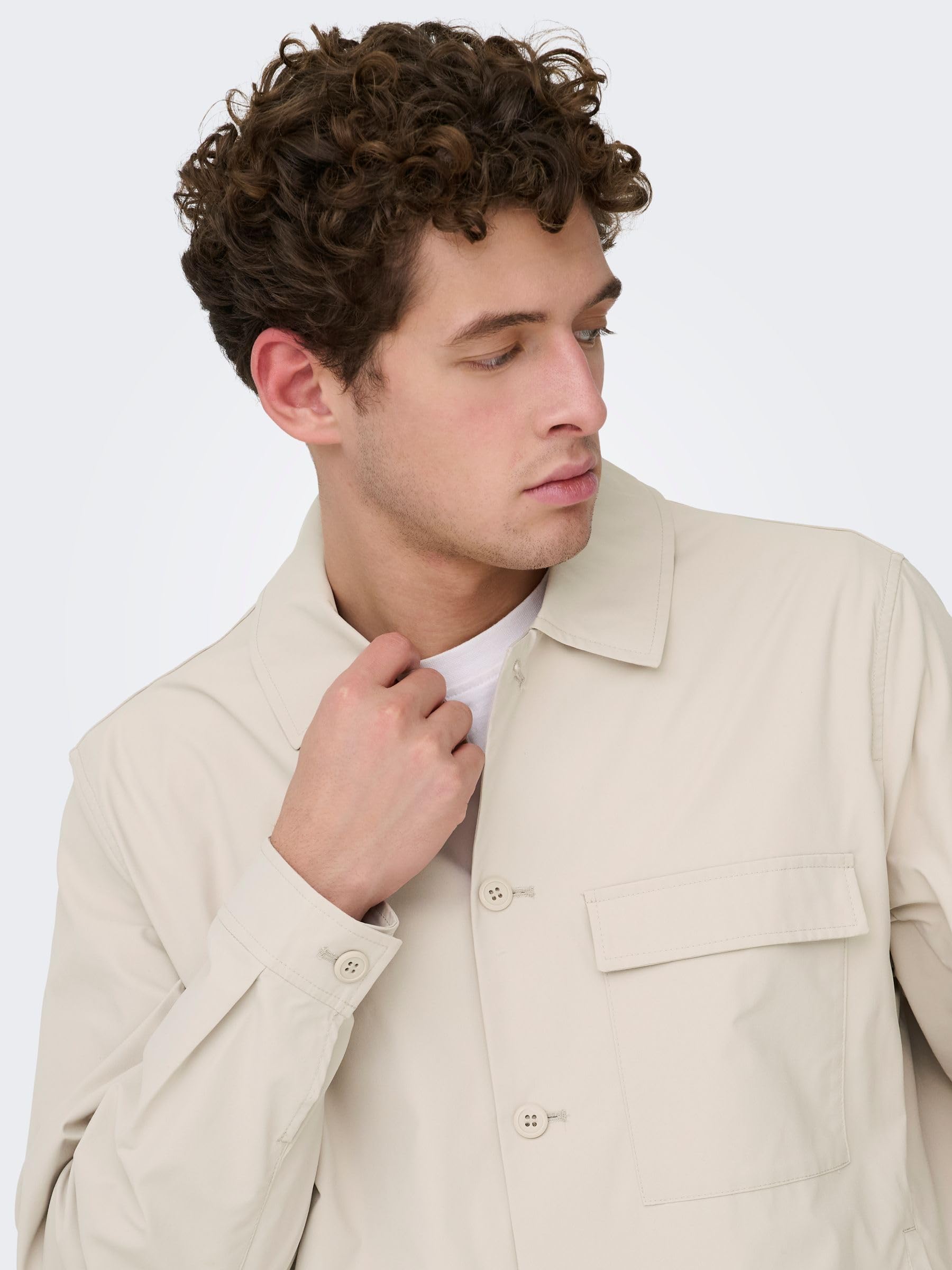 ONLY & SONS Onsgereth shacket camicia uomo nero