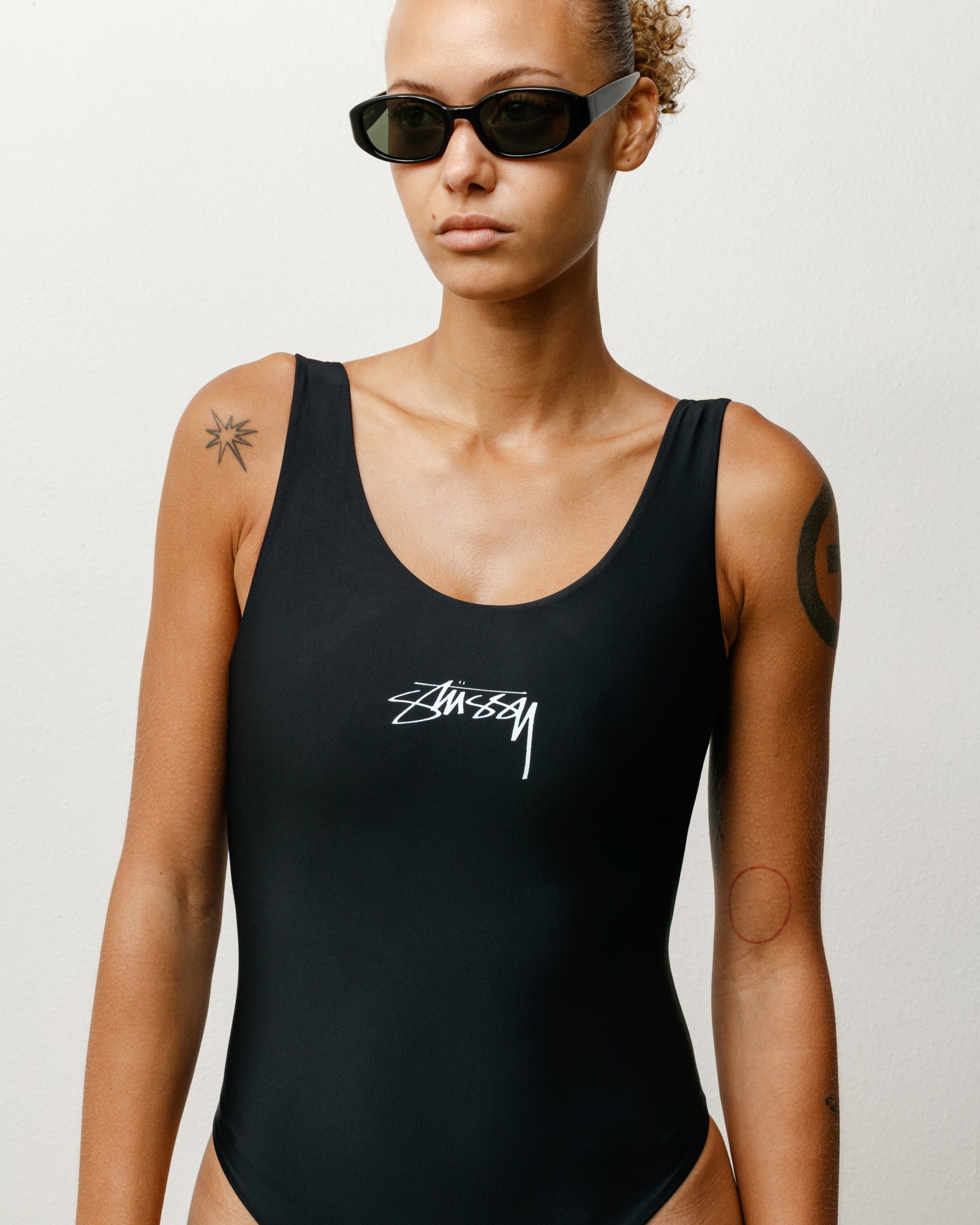 Stussy Surf Stock One Piece costume intero nero elastan