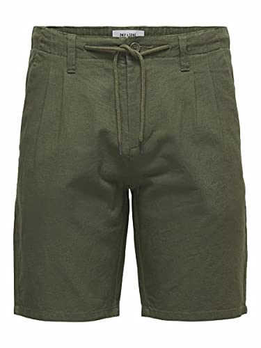 ONLY & SONS pantaloncini uomo cotone lino M estivi
