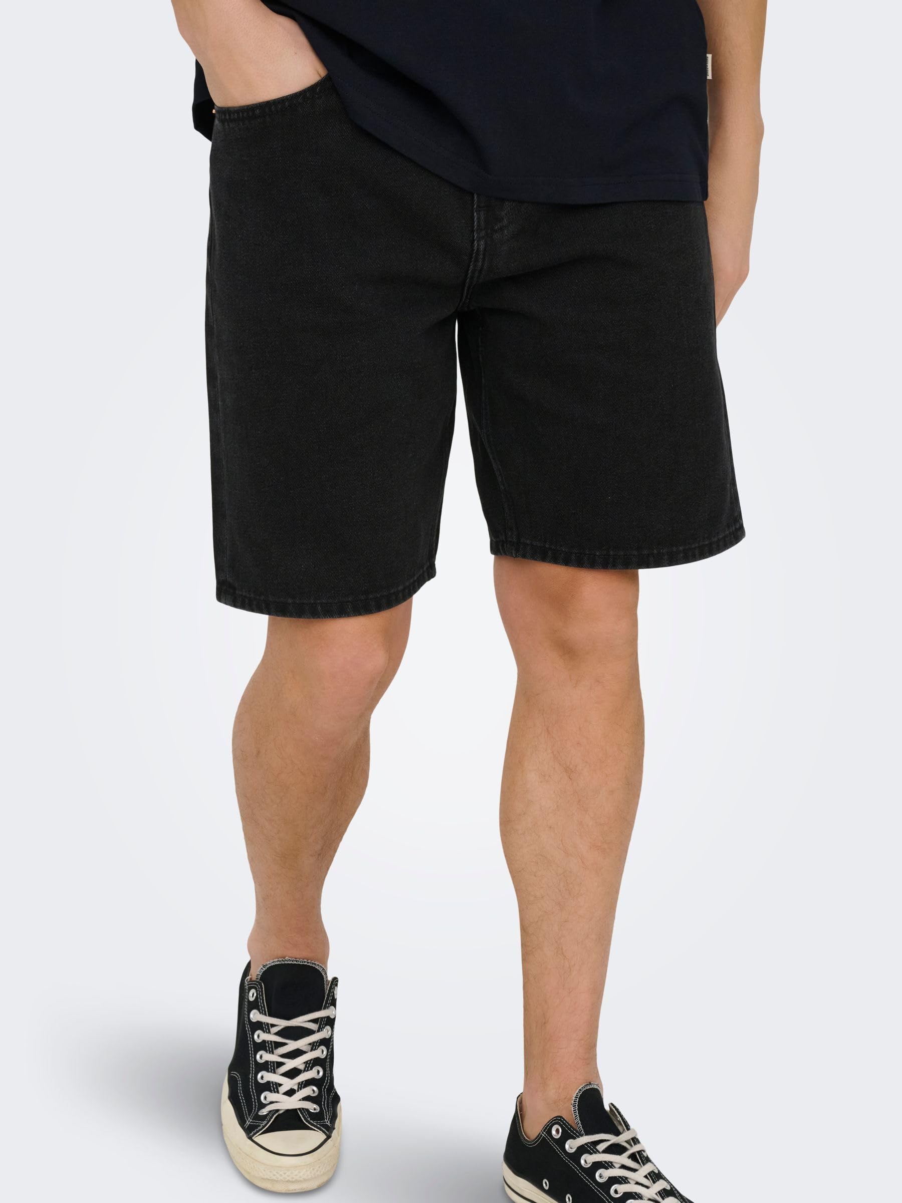 Only & Sons Onsedge Pim Box DNM Pantaloncini Uomo XS Nero Wash