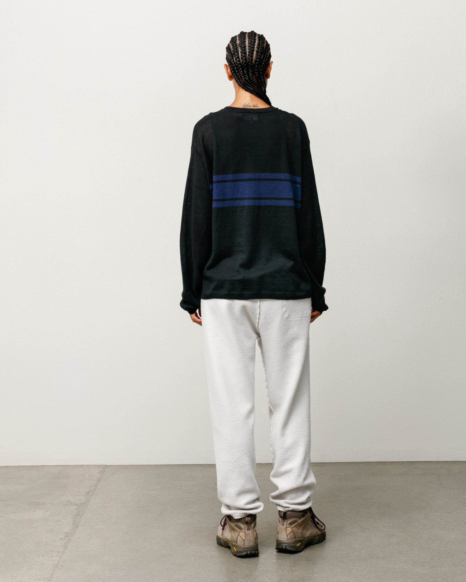 Stussy Maglione Leggero a Righe maglia nera lino